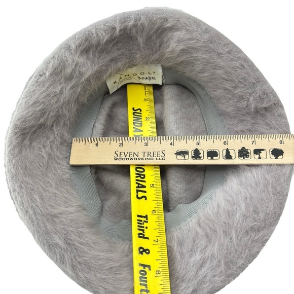 Kangol Design Gray Furry Buckle Bucket Hat Mohair Fedora Made in England classic - Picture 7 of 11